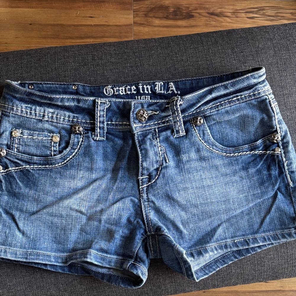 Grace in LA Women's Classic Blue Jean Shorts